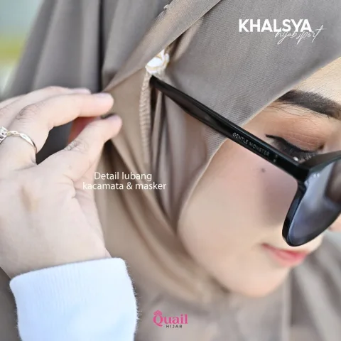 Quail Hijab - Khalsya Daily Hijab | Jilbab Kerudung Instan Lubang Kacamata Masker Praktis Santai Jersey Premium