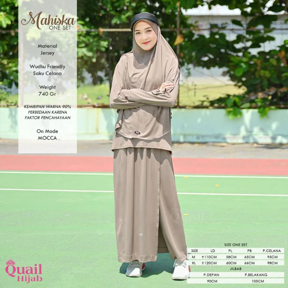 Quail Hijab - Mahiska One Set Sport | Baju Olah Raga Satu Stel Jumbo (jilbab + atasan + bawahan) — foto 7
