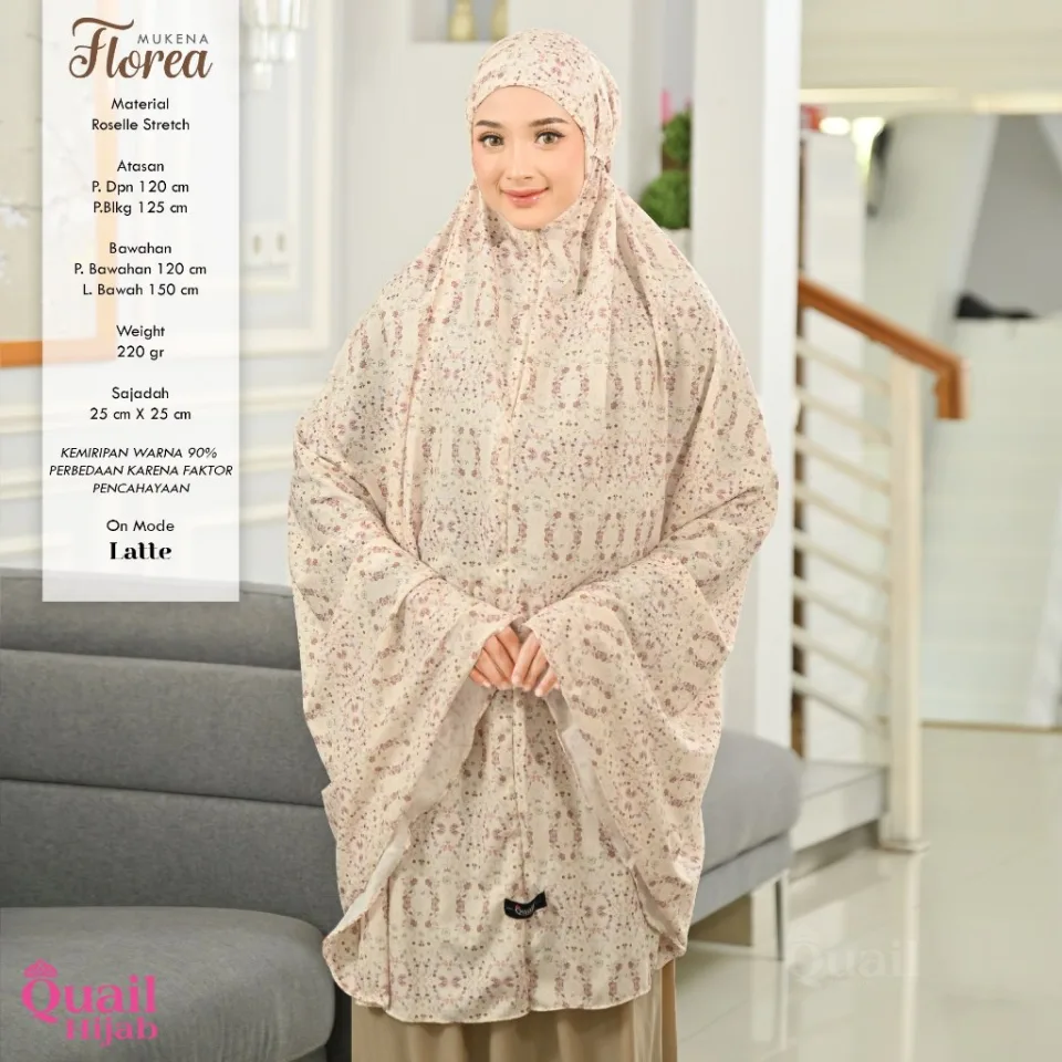 Quail Hijab - Vanya Florea Mukena Travel | Hampers Mukena Dewasa Remaja Daily Motif Printing Premium — foto 2