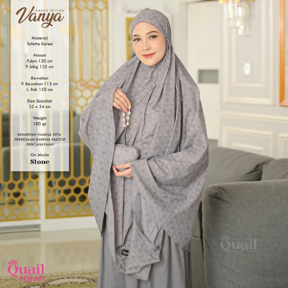 Quail Hijab - Vanya Florea Mukena Travel | Hampers Mukena Dewasa Remaja Daily Motif Printing Premium — foto 4